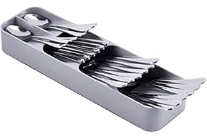 Kitchen Drawer Organizer Plastic Cutlery Tray Knives Block Holding Flatware Utensil Spoons Forks Knives Drawer Divider