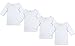 Newborn Long Sleeve T-Shirts (4-Pack) White Cotton Undershirts Bodysuit | Comfort Essentials | Girls & Boys Mitten Cuffs | 0-3 Months