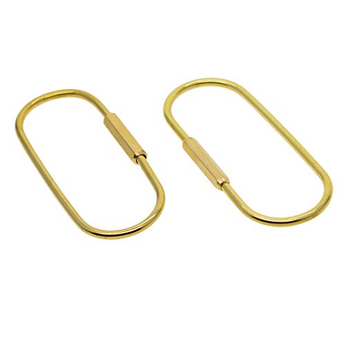 Baosity 2 Set Gold Mini Key Chain Making Carabiner, Screw Locking Carabiner Keychain Key Rings DIY Craft Accessories - Multi-Purpose and Fashionable