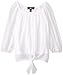 Amy Byer Big Girls' Tie-Front Chiffon Top, White, Medium