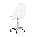 South Shore Annexe Acrylic Office Chair with Wheels-Clear, White
