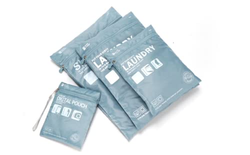 7 Sets Packing Cubes for Travel Luggage Organizers Storage Bags Waterproof and Lightweight Suitcase Compression Pouches (Grey)