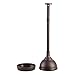 iDesign 93720 Kent Plastic Toilet Bowl Brush and Plunger Set, Slim Combo Set for Cleaner Storage, Ideal for Master, Kids', Guest, Office Bathroom, 10.04