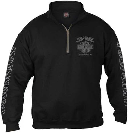 Harley-Davidson Men's Lightning Crest 1/4 Zip Cadet Pullover