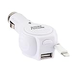 USB Car Charger,Shinefuture Retractable Cable Car Charger with USB Port for iPhone 6 6Plus iPhone 5 5S 5C iPod Touch 5 (White)