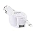 USB Car Charger,Shinefuture Retractable Cable Car Charger with USB Port for iPhone 6 6Plus iPhone 5 5S 5C iPod Touch 5 (White)