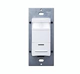 Leviton OSSNL-IDW Decora Passive Infrared Wall Switch Occupancy Sensor, LED Adjustable Night Light, 180 Degree, 1200 sq. ft. Coverage, White