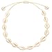 Cusvuevi Women's Natural Cowrie Shell Necklace, Handmade Shell Choker Adjustable Necklace Hawaii Beach Boho Jewelry（White）