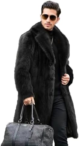 Amazon.com: Denny&Dora Men's Rabbit Fur Overcoat - Winter Coat