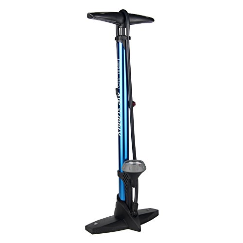 Bike Pump with Gauge, Anti Corrosion Lighter Aluminum Alloy Barrel, Schrader Presta Dunlop Universal, High Pressure Bicycle Floor Pump 160 PSI/11 BAR Color Optional