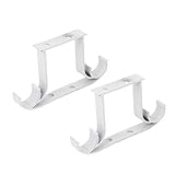 uxcell® 1-inch or 1 1/8-inch Drapery Curtain Rod Ceiling Bracket White 2pcs