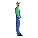 Morph Adult Green Plumber Costume, Gaming Costume, 80's Halloween Costume Size Large 42-44