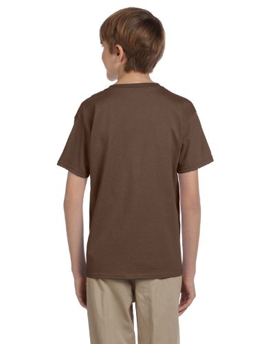 Fruit of the Loom Boys Heavy Cotton HD 100% Cotton T-Shirt, Small, Chocolate