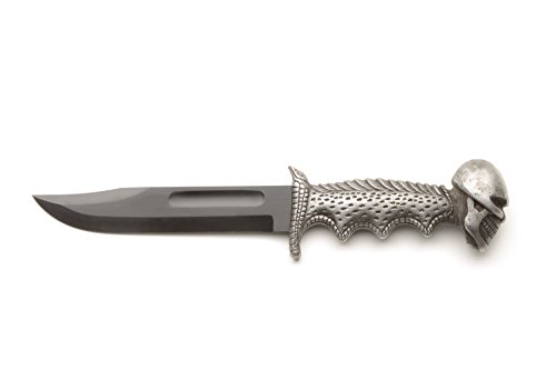 Skull head knife wwii high carbon steel replica w/ leat…
