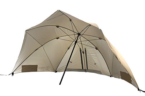 HOMECALL Strandschirm mit Fenster und Windschutz - UV-beständiges Polyester - Khaki – Bild 4