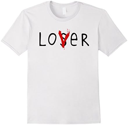 Mens Lover Loser TShirt - Halloween Tee - Horror Club Small White
