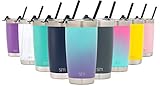 Simple Modern 20oz Cruiser Tumbler with Straw & Closing Lid Travel Mug - Double Wall Vacuum Insulated - 18/8 Stainless Steel Thermos Ombre: Tropical Seas