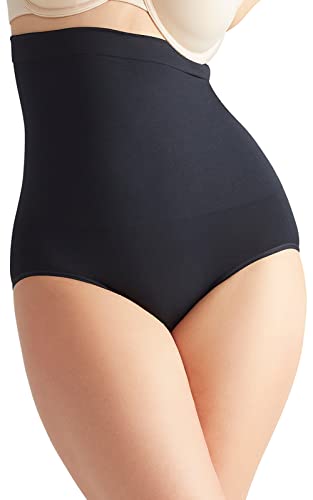 Yummie Women’s Seamless Solutions High Waist Shaping Brief, Black, Medium-Large