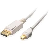 Cable Matters Mini DisplayPort (Thunderbolt&trade; 2 Port Compatible) to DisplayPort Cable in White 15 Feet