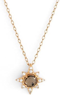 Nadri Holiday Star Pendant Necklace (Gold Tone / Smoky Quartz)