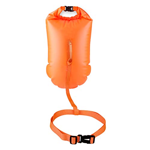 20L Waterproof Dry Bag, Ultralight Swim Buoy and Safety Float for Open Water Triathletes, Kayak, Snorkeling,Surfers, Beach, Swimming, Boating with Adjustable Waist Belt (Orange) - Thumbnail 5