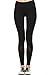 Mono B Women's Athletic Full Leggings with Sleek Contrast Mesh Panels L Black