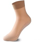 Lace Kenzola Women's 3-pairs Cotton Sole Sheer Ankle Socks for (Nude)