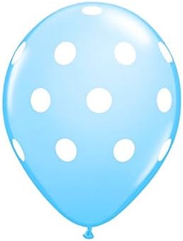 VINAYAKAMART® Printed Light Blue Polka Dot Balloons-Pack of 50