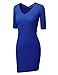 Doublju Womens Plus-size Short Sleeve V-neck Rib Cotton Knit Casual Dress