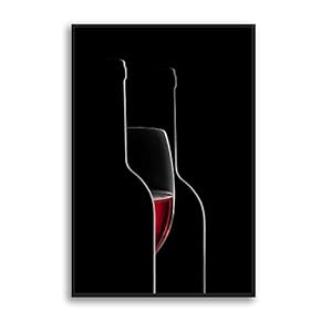 Framed Wine Glass Home Artwork for Living Room Bedroom