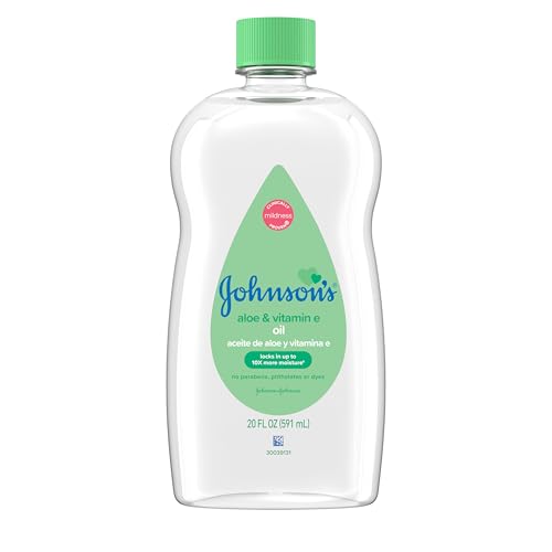 Johnson's Baby Oil, Mineral Oil with Aloe Vera & Vitamin E to help reduce Moist…