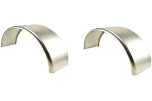 C2W Set of (2) Round Smooth Aluminum Cargo Trailer Fenders 34"L 17"H 10"W
