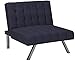 DHP Emily Accent Chair with Split-Back and Chrome Legs, Navy Linen