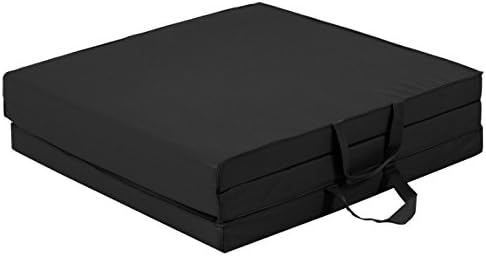 Black 6' Gymnastic Mat With Carrying Handle Yoga Tumbling Aerobics Stretching Pilates Core Strengthening Martial Arts Thick Exercise Fitness Floor Mat Perfect For Home or Gym Use
