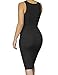 Allegrace Women's Scoop-Neck Solid Sleeveless Knee Fitted Dress, Black, Large