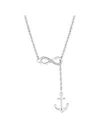 Diamond infinity collar con ancla y 1 20ctw