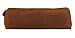 RUSTIC TOWN Leather Pencil Case - Zippered Pen Pouch for Professional Work & Office (Brown)