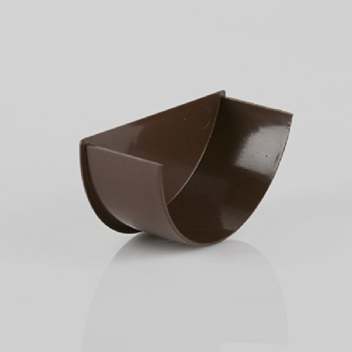 Brett Martin Internal Stopend for 112mm Roundstyle Half-Round Gutter System Brown BR046BR