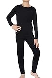 Artfish Thermal Underwear Long John Set for Girls Fleece Lined Kids Base Layer