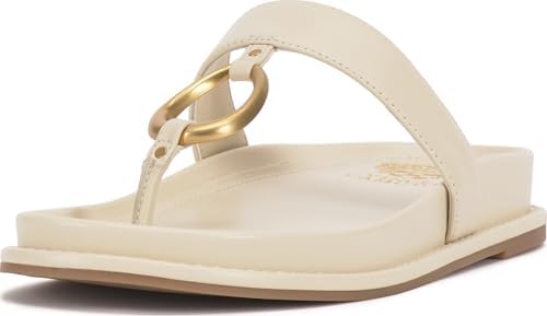 Vince Camuto Cooliann Toe-loop Slide Sandals with Buckle Detail Amazon.com | Vince Camuto Cooliann Coconut Cream 5 M  main image 3