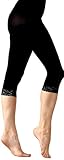 Sheer Black Knee Length Tights with Fine Lace Trim