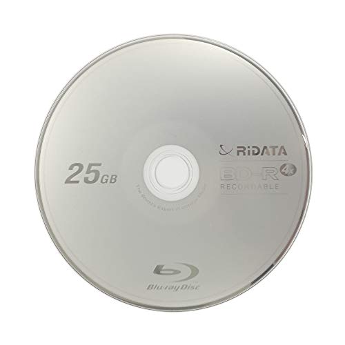 25 Pack Ridata 4X BD-R BDR 25GB Single Layer Blue Blu-ray Logo Recordable Blank Media Disc with Spindle Packing