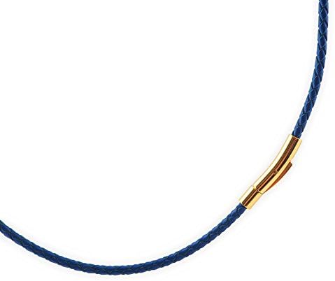 Abalent アバレント 青 本革 レザーチョーカー メンズ 革紐 革 ブラック 留め具 ゴールド 金 幅3ｍｍ 45cm 50cm ネックレス 革ひも 首輪 ネックレス スポーツ 簡単装着 アレルギー対応 レザー 45 Rwenzorisustainable Org