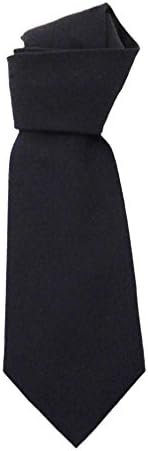 Pilot Necktie, Uniform Tie, Black Woven Wool &amp; Polyester - 61" Long