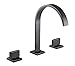 Aquafaucet Waterfall 8-16 Inch Oil Rubbed Bronze 3 Holes 2 Handles Widespread Commercial Bathroom Sink Faucet