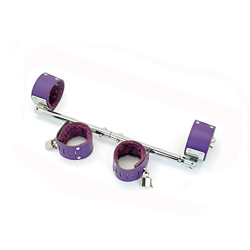 SCARLET KITTEN Exercise Spreader Bar with 4 Adjustable Straps Set, Purple and Silver