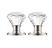 Decor Living, AMG and Enchante Accessories, Diamond Crystal Door Knobs with Lock, Privacy Function for Bed and Bath, Venus Collection, Satin Nickel