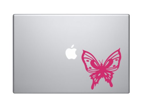 Monarch Butterfly Patterned Wings - 5" Hot Pink Vinyl Decal Sticker - Car Tablet Macbook
