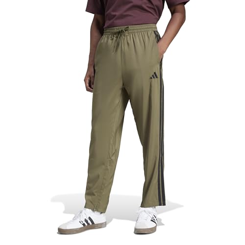 Adidas Mens Essentials 3-Stripes Stanford Sportswear Pants, Olive Strata/Black,…