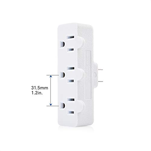 Cable Matters 2Pack Spaced 3 Outlet Grounded Outlet Extender Wall Tap